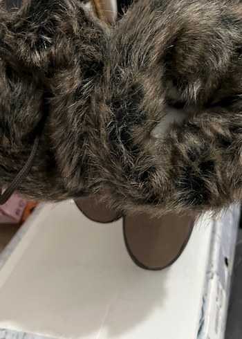 Kürklü Kahverengi Yüksek Topuklu Kadın Bot - Görsel 4