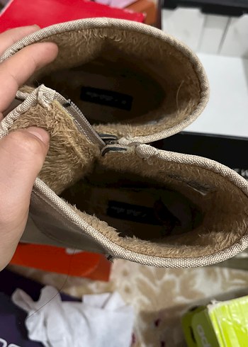 Bej Süet Kadın Günlük Dolgu Topuk Bot - Görsel 3