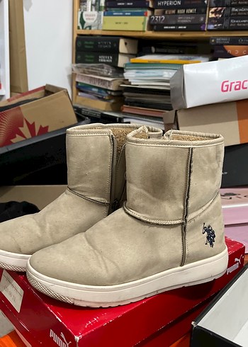 Bej Süet Kadın Günlük Dolgu Topuk Bot - Görsel 2