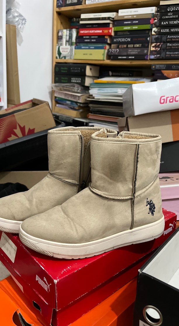 Bej Süet Kadın Günlük Dolgu Topuk Bot - Görsel 2