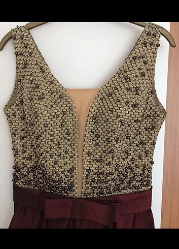 40 Beden bordo Renk Abiye