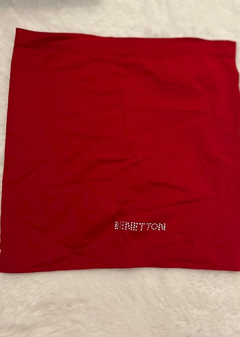 Parlak Kırmızı Benetton crop