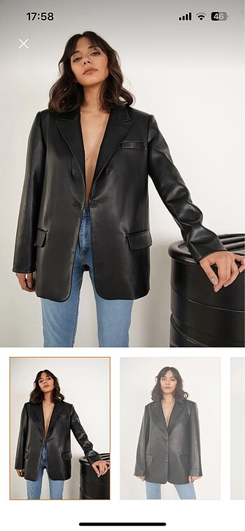 Stradivarius Stradivarius Suni Deri Blazer Ceket