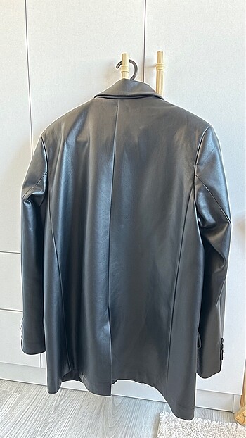 s Beden siyah Renk Stradivarius Suni Deri Blazer Ceket