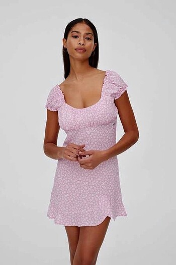 Pull and bear çiçekli mini elbise