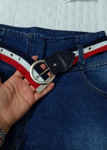 Diğer Kadın Mavi Kot Mini Etek Kemerli