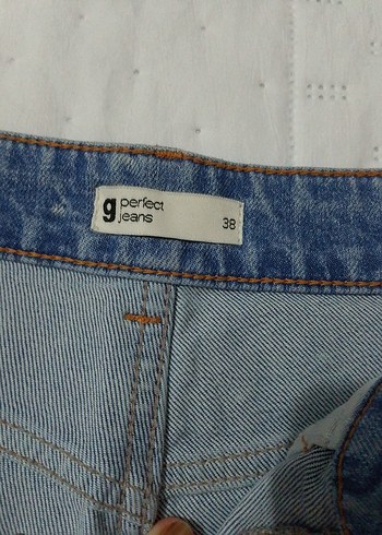 Diğer Kadın Mavi taşlıı Fermuarlı Denim Pantolon