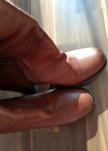 hakiki deri Kahverengi ı Dizüstü Bot - Görsel 5