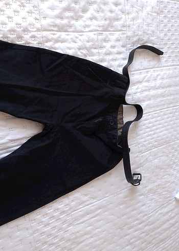 erkek çocuk Siyah  Kemerli Kumaş Pantolon - Görsel 4