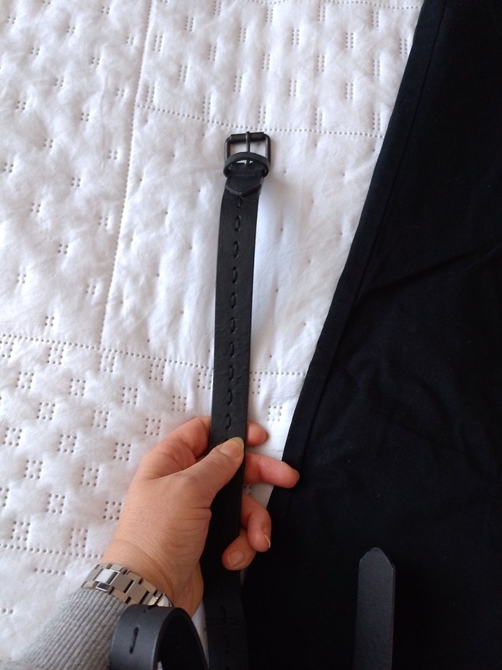 erkek çocuk Siyah  Kemerli Kumaş Pantolon - Görsel 2