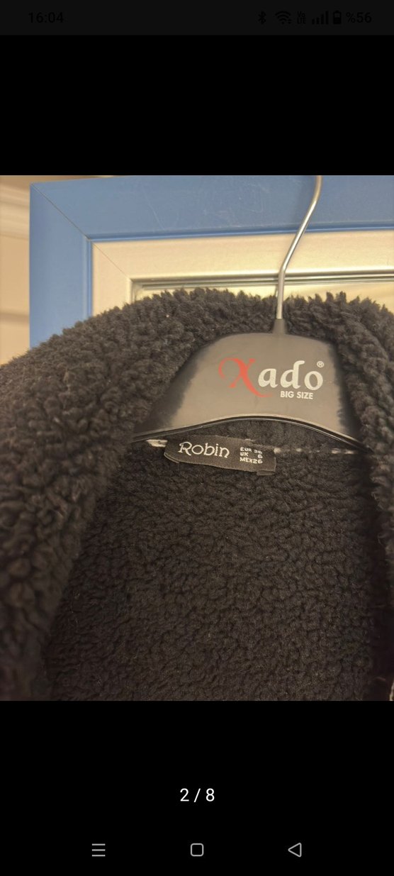 Kürk Detaylı kaz ayaği Desenli Kadın mont - Görsel 2