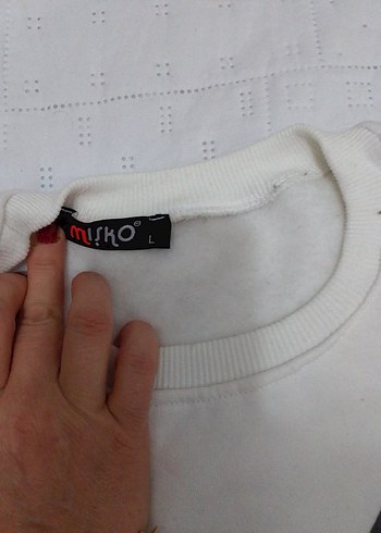 Beyaz-Siyah Kadın Sweatshirt eşofman takımı - Görsel 4