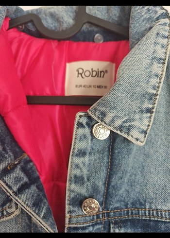 Düğmeli Pembe Kollu Denim Ceket - Görsel 3