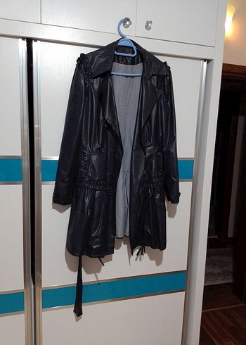 Düğmeli füme Kadın Trençkot - Görsel 2