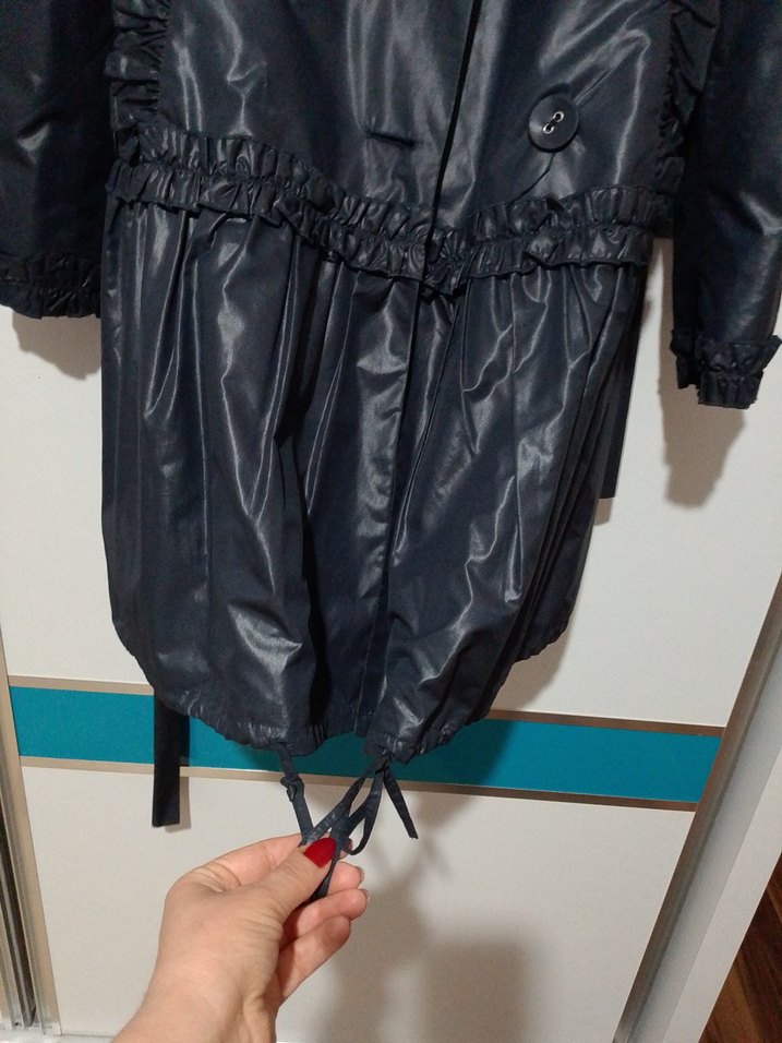 Düğmeli füme Kadın Trençkot - Görsel 5