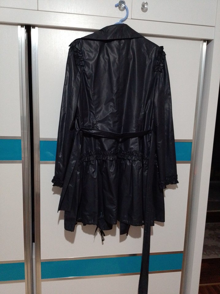 Düğmeli füme Kadın Trençkot - Görsel 3