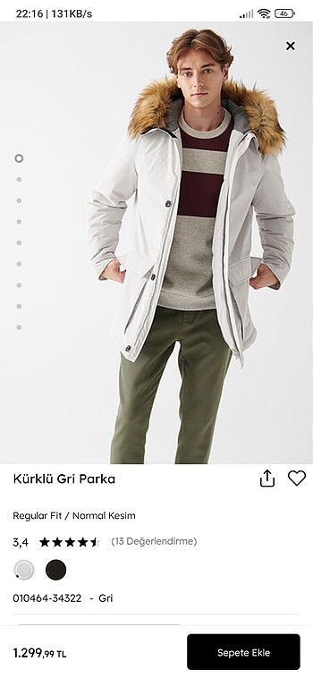 Mavi Erkek Mont