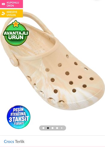Crocs Bej Tie-Dye Desenli Crocs Terlik 37-38
