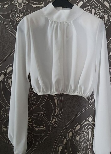 Crop şifon bluz