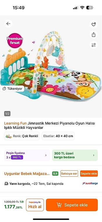  Beden Renk Learning fun Oyun halısı