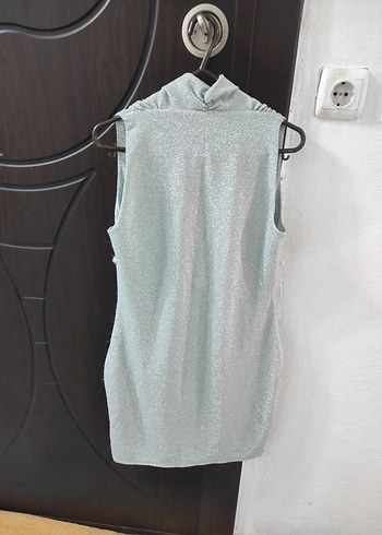 Gri Kolsuz Midi Kadın Elbise - Görsel 4