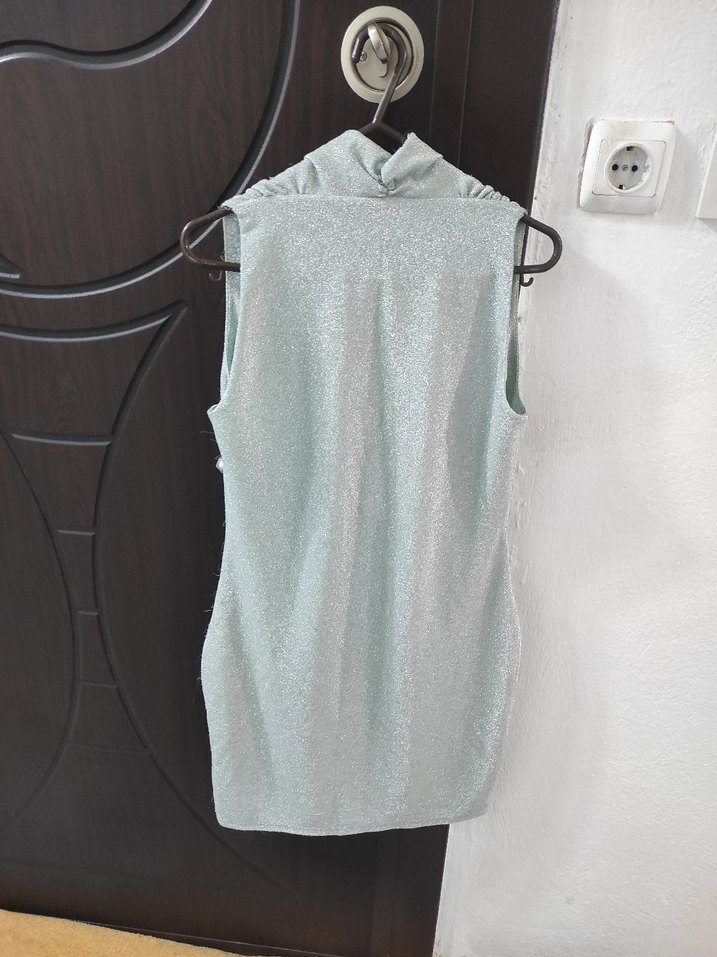 Gri Kolsuz Midi Kadın Elbise - Görsel 4