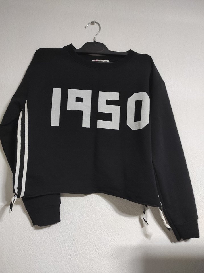 Siyah Baskılı Kadın Sweatshirt - Görsel 2