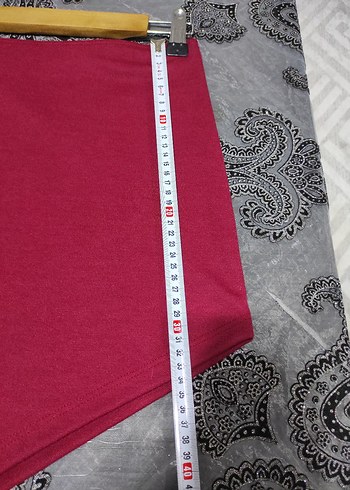 Bordo Drapeli Mini Etek - Görsel 5