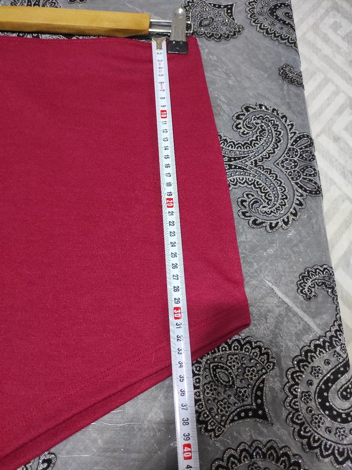 Bordo Drapeli Mini Etek - Görsel 5