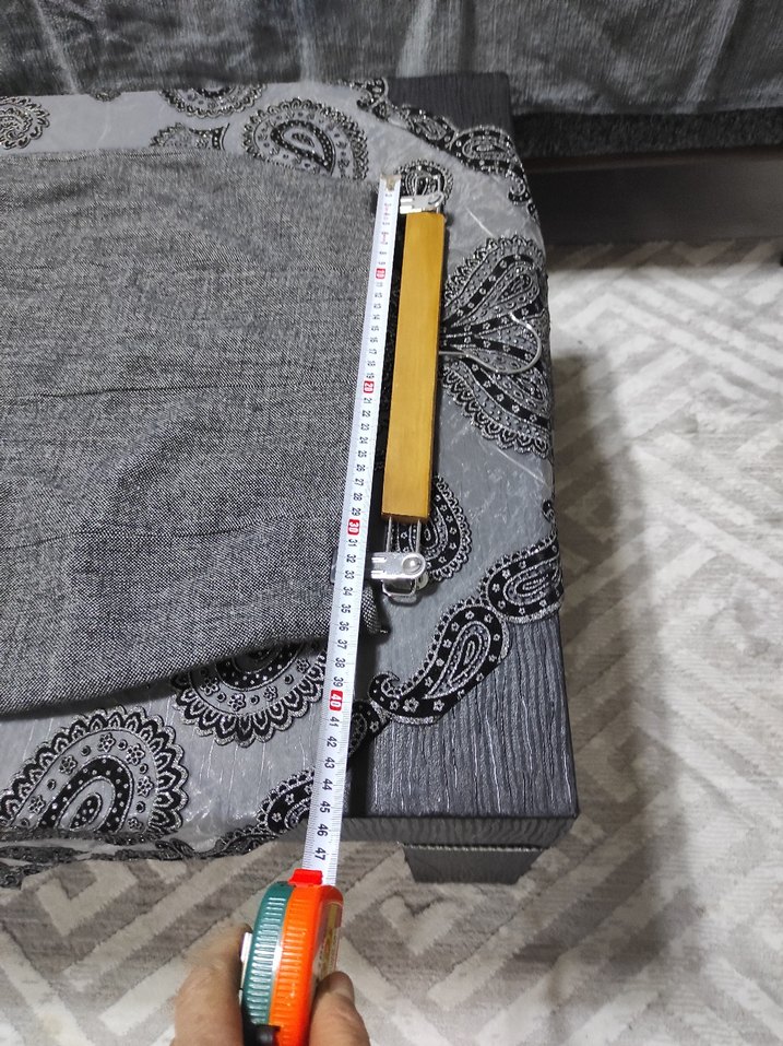 Gri Midi Keten Etek Volan Detaylı - Görsel 4