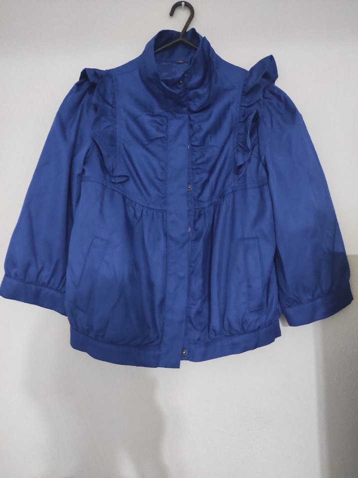 Mavi Renkli, Volan Detaylı  ceket - Görsel 3