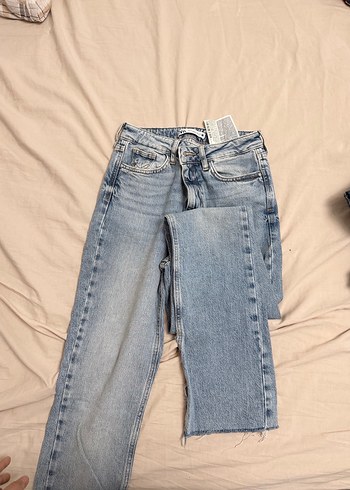 Zara Gri Düğmeli Rahat Kesim Kadın Jean - Görsel 4