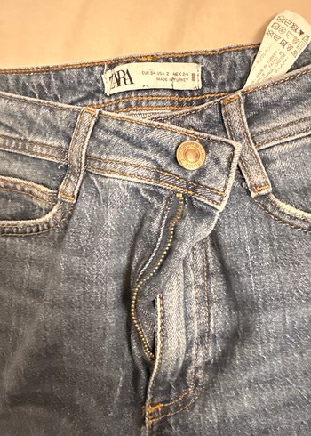 Zara Gri Düğmeli Rahat Kesim Kadın Jean - Görsel 11