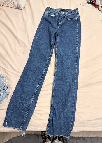 Zara Gri Düğmeli Rahat Kesim Kadın Jean - Görsel 9