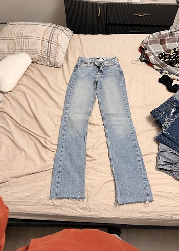 Zara Gri Düğmeli Rahat Kesim Kadın Jean - Görsel 2