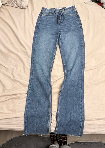 Zara Gri Düğmeli Rahat Kesim Kadın Jean - Görsel 12