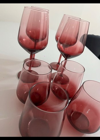 Beden Bordo Cam Kadeh Seti