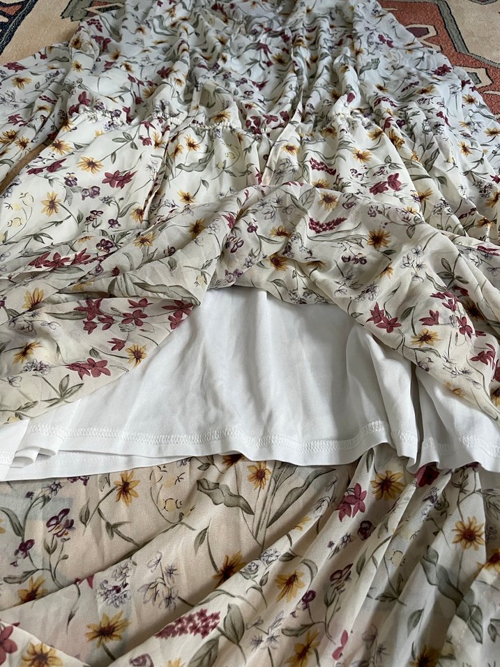 Çiçek Desenli Uzun Bohem elbise - Görsel 5