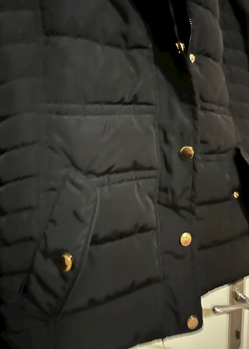 Düğmeli Siyah Midi Kadın Ceket - Görsel 4