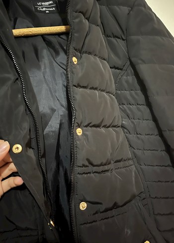 Düğmeli Siyah Midi Kadın Ceket - Görsel 3