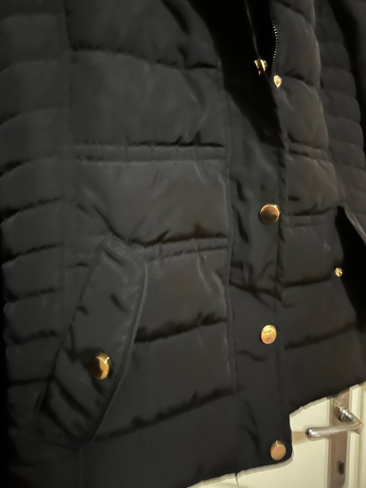 Düğmeli Siyah Midi Kadın Ceket - Görsel 4