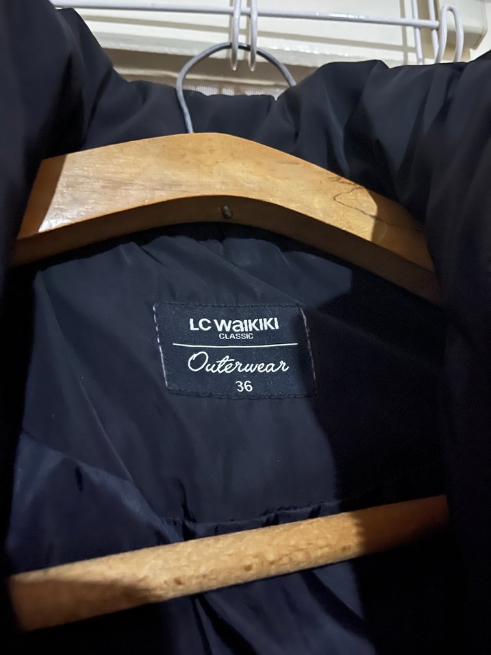 Düğmeli Siyah Midi Kadın Ceket - Görsel 2