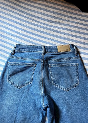 36 Beden mavi Renk Kadın Mavi Bol Kesim Midi Kot Pantolon