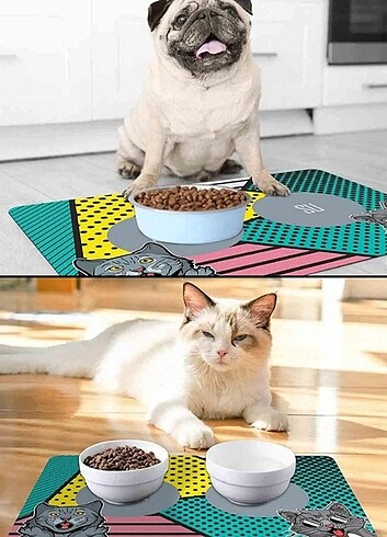Baskılı kedi köpek paspası 