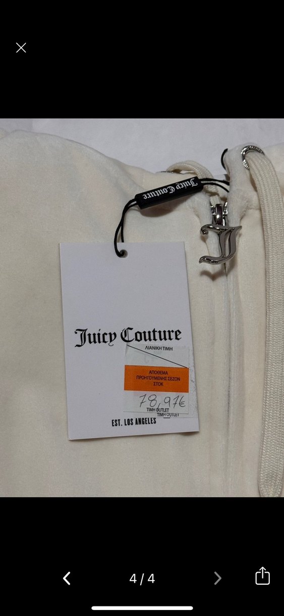 Beyaz Juicy Couture Taşlı  kapüşonlu Fermuarlı kadın sweatshirt - Görsel 4