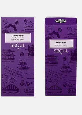 Mor Starbucks Seoul Temalı Termos Bardak - Görsel 3