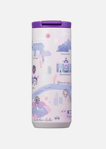 Mor Starbucks Seoul Temalı Termos Bardak - Görsel 2