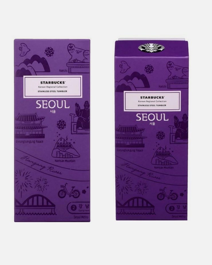 Mor Starbucks Seoul Temalı Termos Bardak - Görsel 3