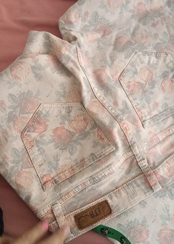 Düğmeli Bej Desenli Kadın Pantolon - Görsel 5