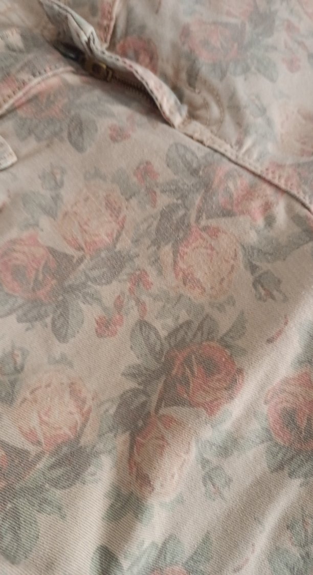 Düğmeli Bej Desenli Kadın Pantolon - Görsel 2